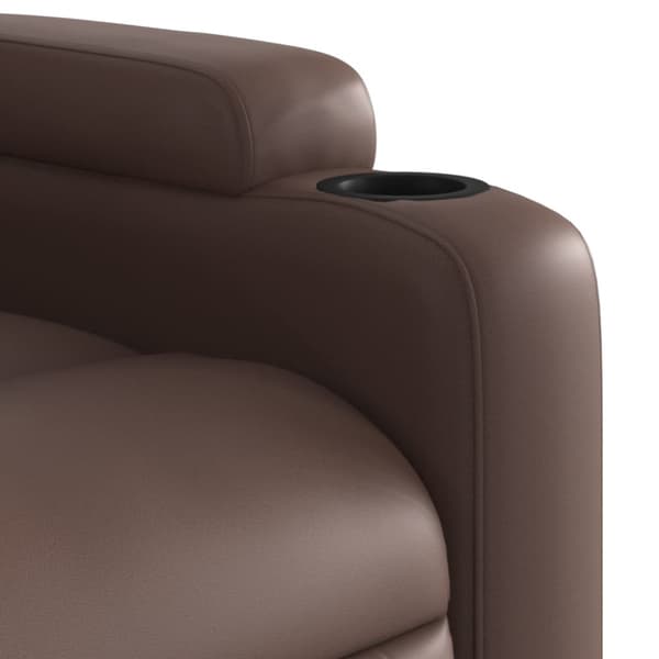Massagefåtölj brun konstläder