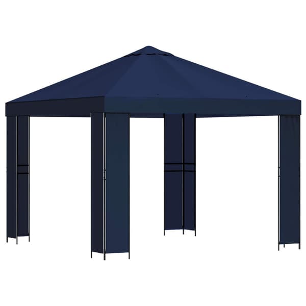 Paviljong 3 x 3 m Blå Polyester och Stål 190