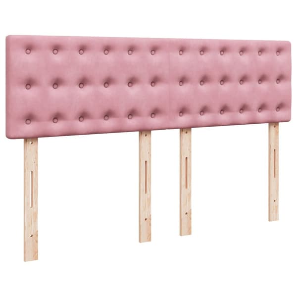 Ramsäng med madrass rosa 140x190 cm sammet
