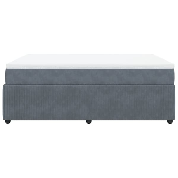 Ramsäng med madrass mörkgrå 140x190 cm sammet