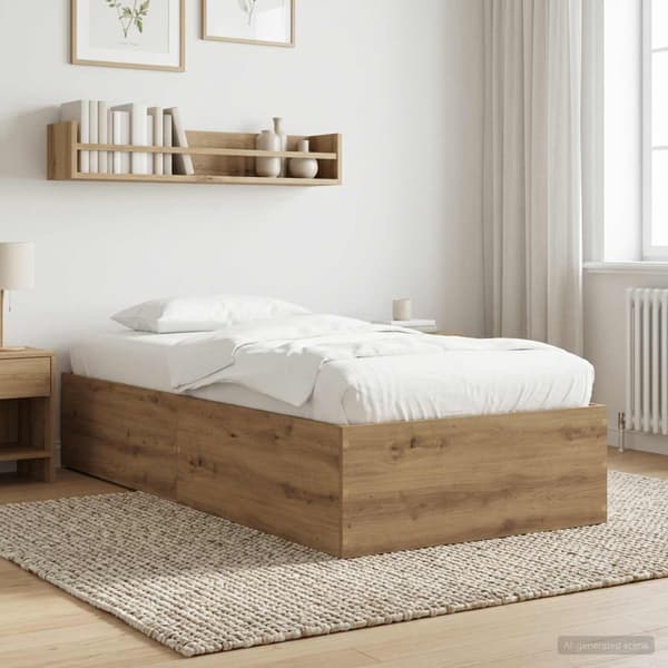 Golvsängsram Artisan-ek 80 x 200 cm Konstruerat trä