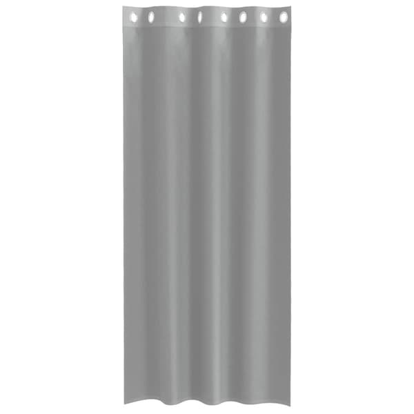 Voile gardiner med genomföringar 2 st ljusgrå 140x245 cm