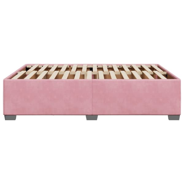 Sängram rosa 140x190 cm sammet
