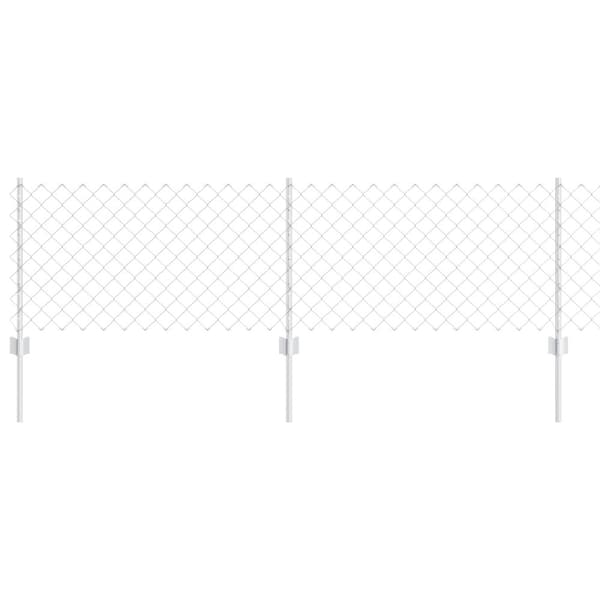 Stängsel med stolpe Silver 0,6 x 10 m Stål