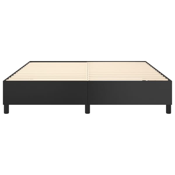 Boxspring-sängram svart 160x200 cm konstläder