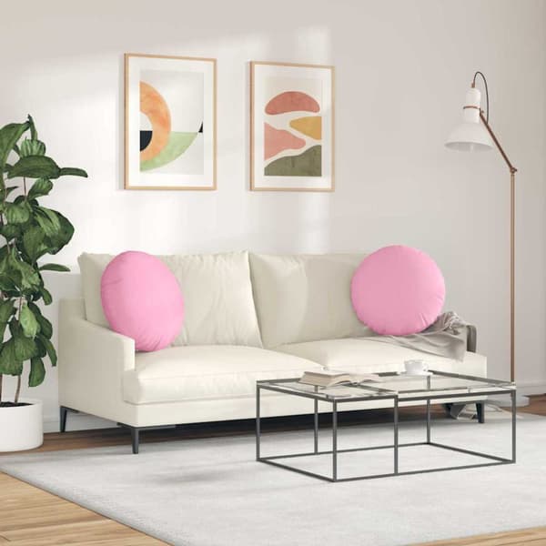 Sittkuddar 2 pcs Rosa Ø50 x 19 cm tyg