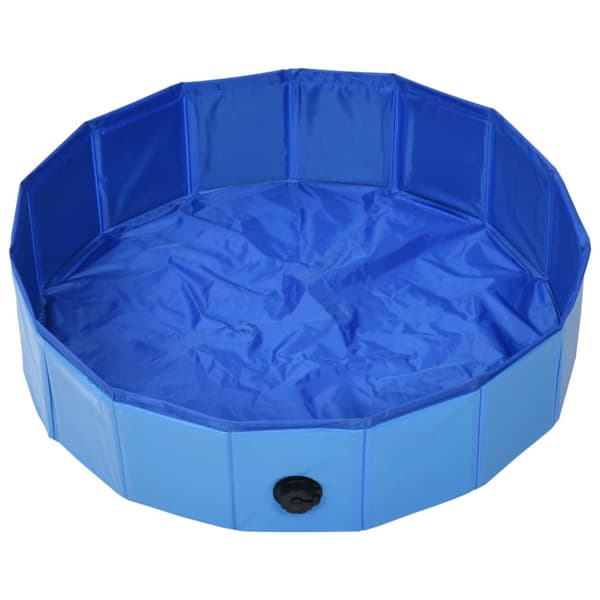 Hopfällbar hundpool blå 80x20 cm PVC