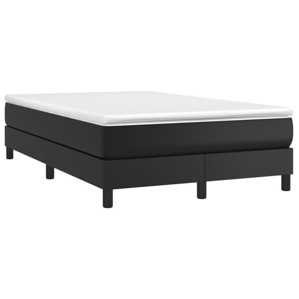 Boxspring-sängram svart 120x200 cm konstläder
