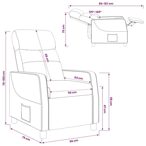 Recliner Mörkbrun Tyg