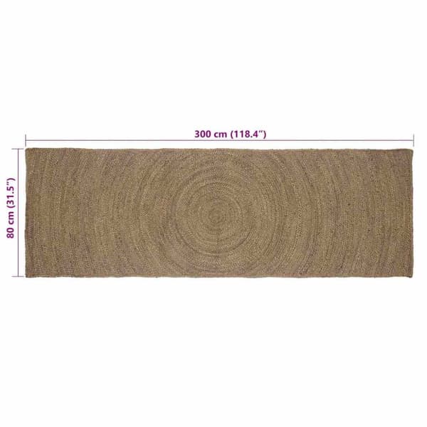 Områdesmattor Rektangulär Grå 80 x 300 cm Jute