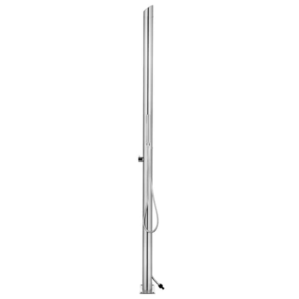 Trädgårdsdusch med grått golv 225 cm rostfritt stål