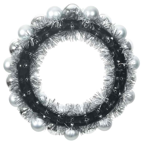 Julkulor kransar 2 pcs Silver 33 x 33 x 7 cm Polystyren