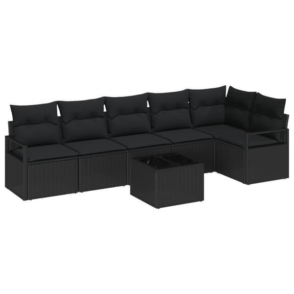 Soffset med kudde 7 pcs Svart konstrotting
