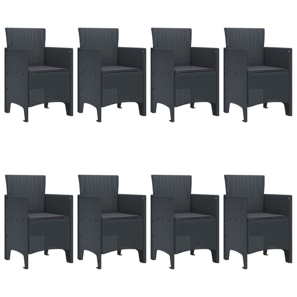 Trädgårdsmöbelset 9 pcs Antracit Polypropylen