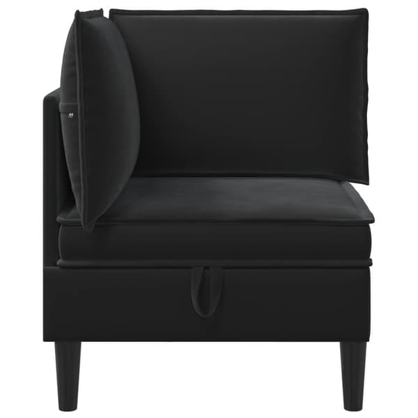 Soffa med förvaring Svart Sammet