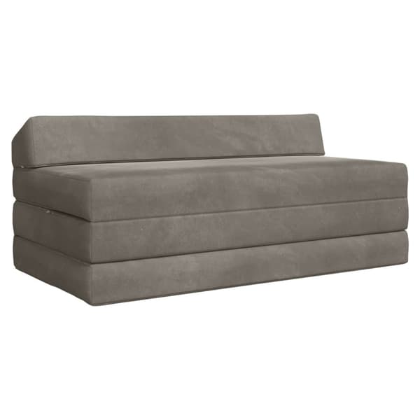 Fällbar Soffbed Ljusgrå 120 x 60 x 49 cm Tyg