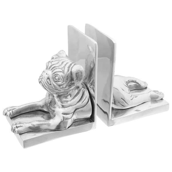 Bokstöd 2 pcs Silver 12 x 15 x 18 cm Aluminium