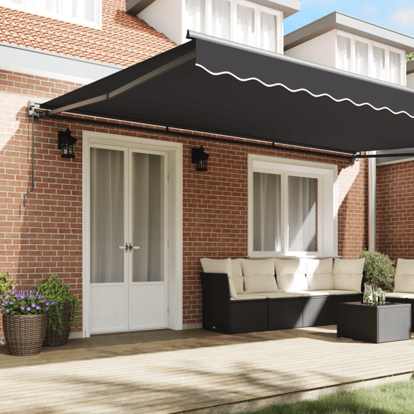 Markisram Antracit 500 × 300 cm Polyester med PU-beläggning