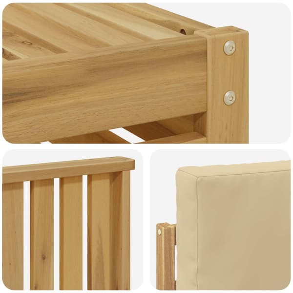 Utomhussoffset 7 pcs Vit och Beige