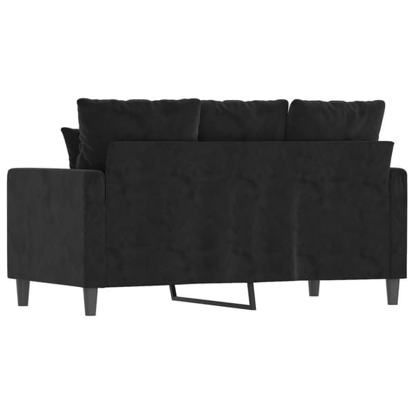 2-sitssoffa ljusgrå Svart 120 cm sammet