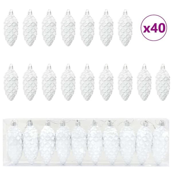 Julgran Kottboll 40 pcs Vit Plast