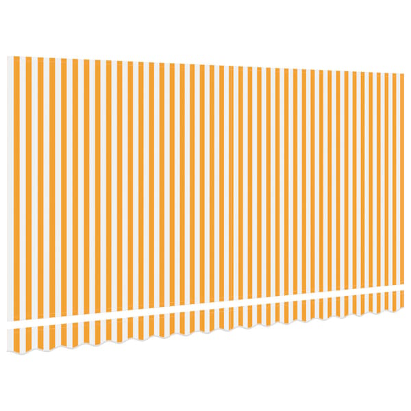 Markisväv Gul och Vit 4 x 2 m Polyester