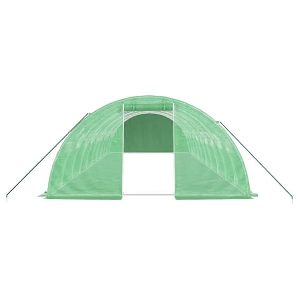 Växthus med stålram grön 40 m² 10x4x2 m