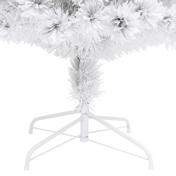 Belyst plastgran vit 150 cm fiberoptik