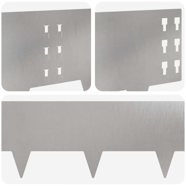 Kant för gräsmatta 20 pcs 100 x 25 cm Stål Silver