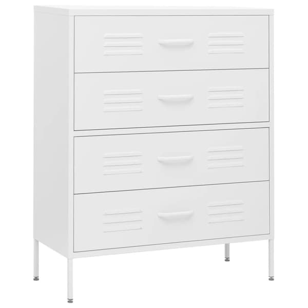 Byrå vit 80x35x101,5 cm stål