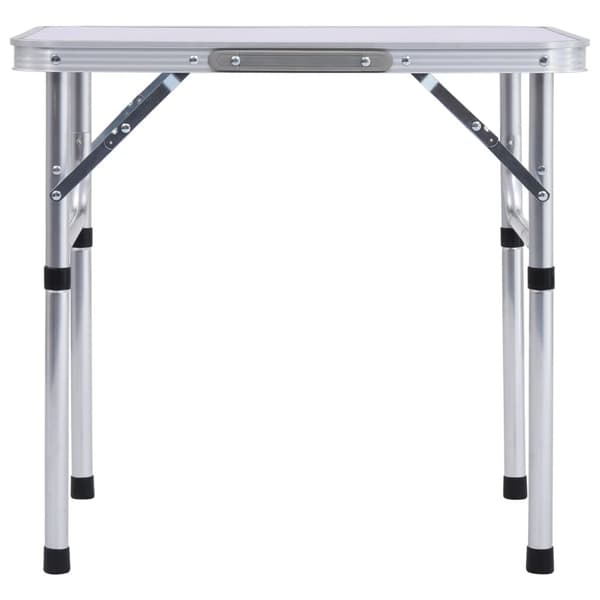 Hopfällbart campingbord vit aluminium 60x45 cm