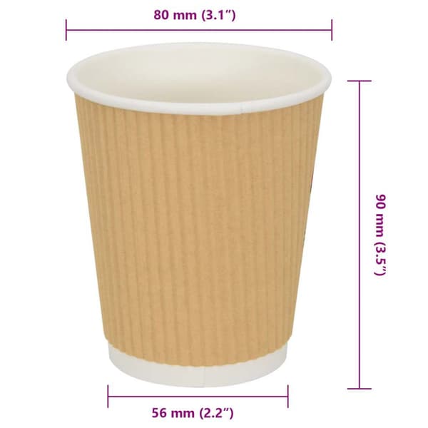 Kaffekoppar i papper 500 st 8oz 200ml brun