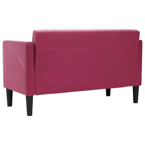 Loveseat soffa vinröd 111 cm sammet