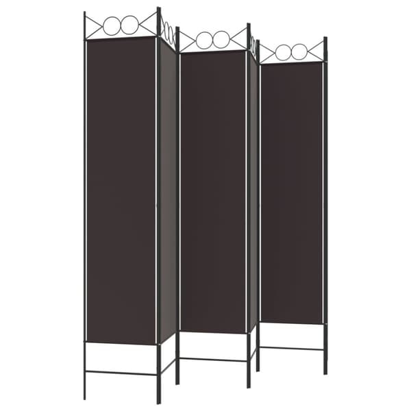 Rumsavdelare 6 paneler brun 240x200 cm tyg