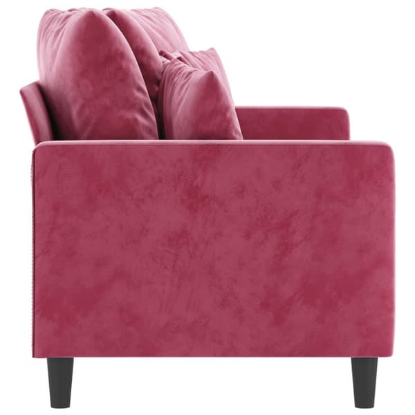 2-sitssoffa vinröd 140 cm sammet