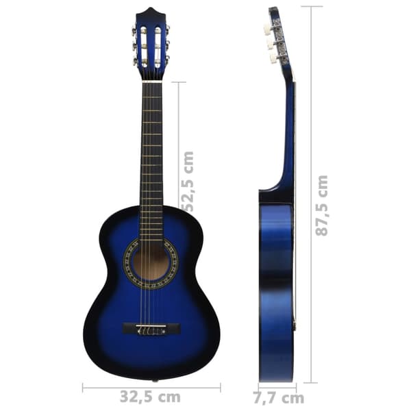 Gitarr för nybörjare och barn klassisk blå 1/2 34"