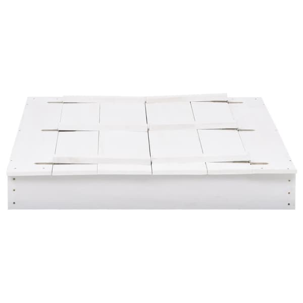Sandlåda granträ vit 95x90x15 cm