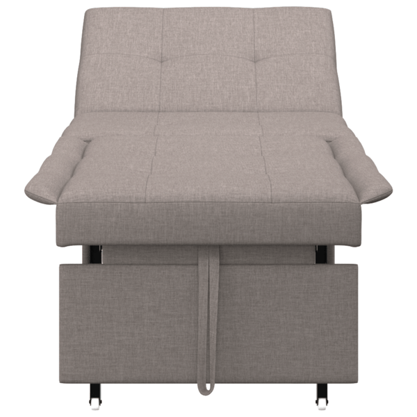 Pull Out Sofa Bed Taupe 194 x 50 x 82 cm tyg