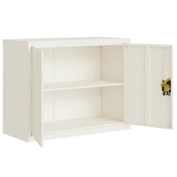 Dokumentskåp vit 90x40x110 cm stål
