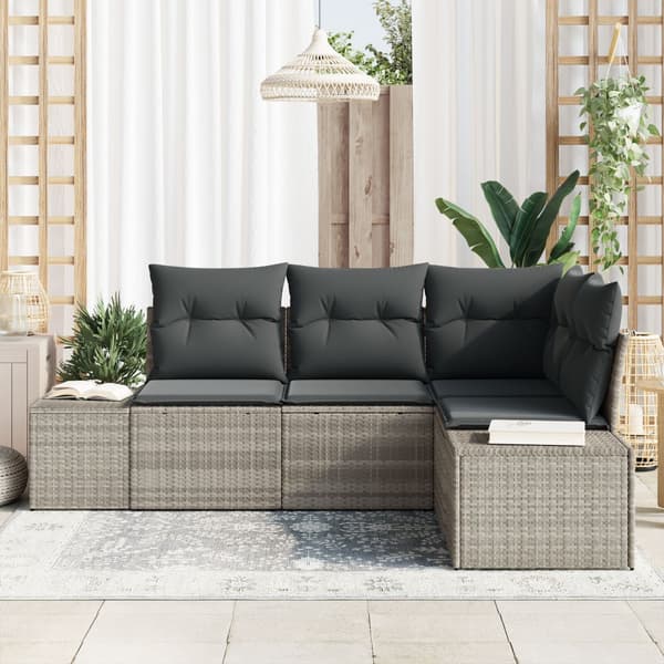 Trädgårdsoffset 4 pcs Ljusgrå konstrotting