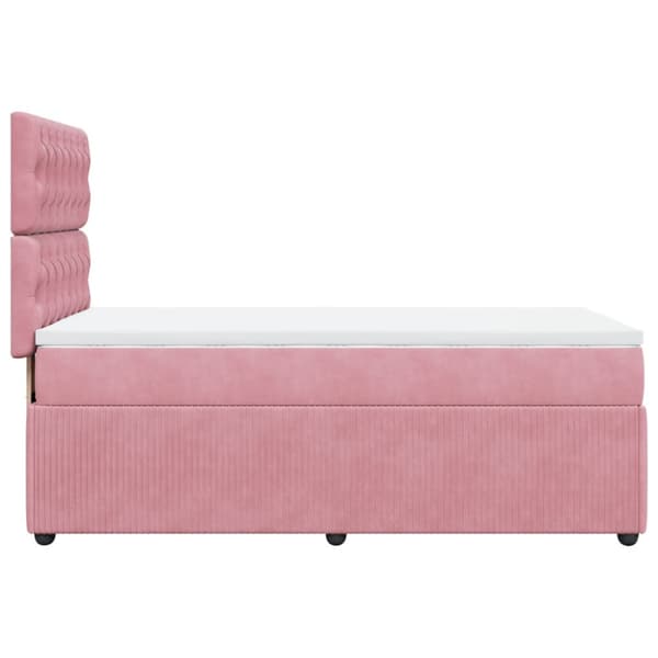Ramsäng med madrass rosa 80x200 cm sammet