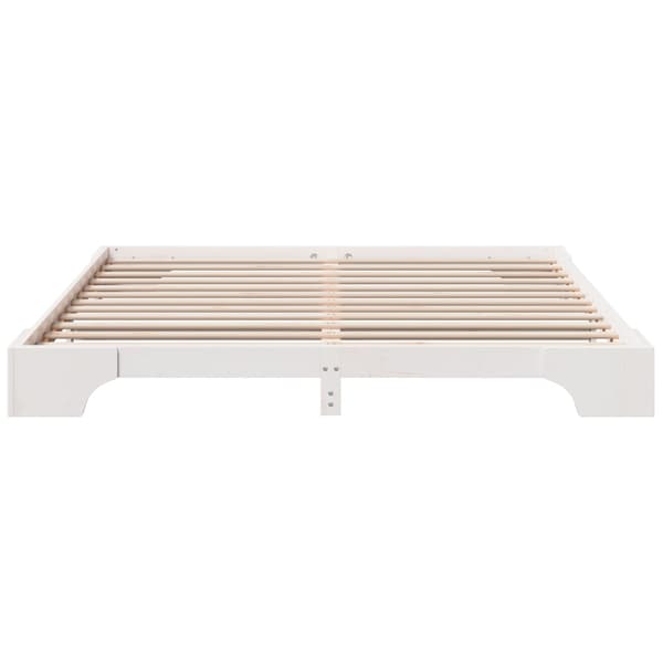 Sängram Vit 200 x 200 cm Massiv furu