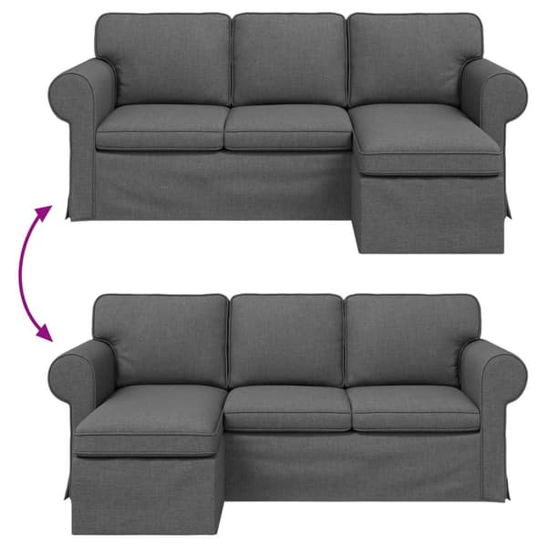 Soffa Mörkgrå 195 x 138 x 80 cm tyg