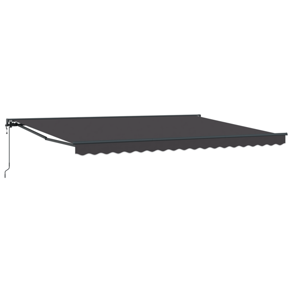 Markisram Antracit 450 × 300 cm Polyester med PU-beläggning