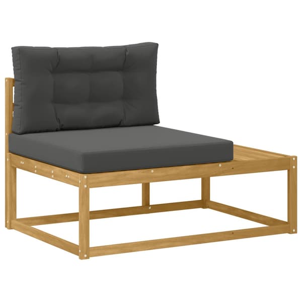Utomhussoffset med kudde Vit 79 x 79 x 37 cm Polyester