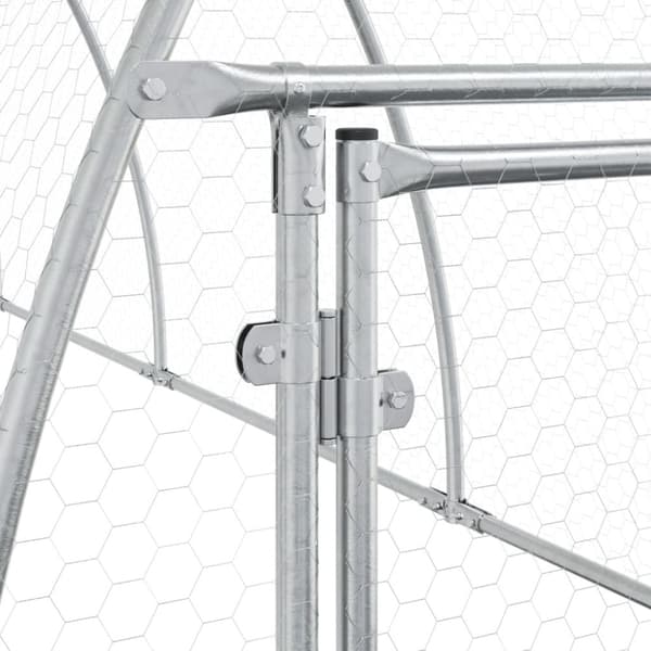 Hönsbur silver 600x105x120 cm galvaniserat stål