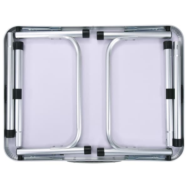 Hopfällbart campingbord vit aluminium 60x45 cm