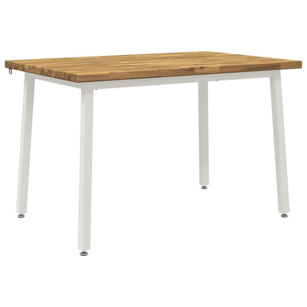120 x 80 x 75 cm Massivt Akaciaträ Vit Rektangulär