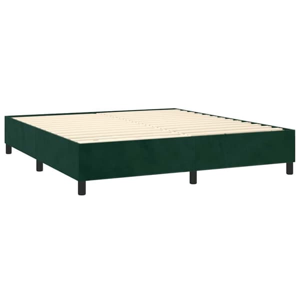 Ramsäng med madrass mörkgrön 200x200 cm sammet