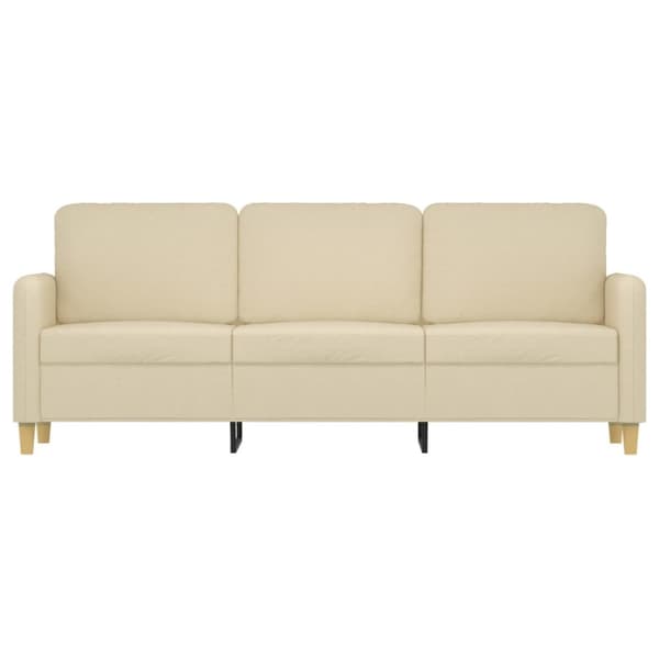 3-sitssoffa gräddvit 180 cm tyg